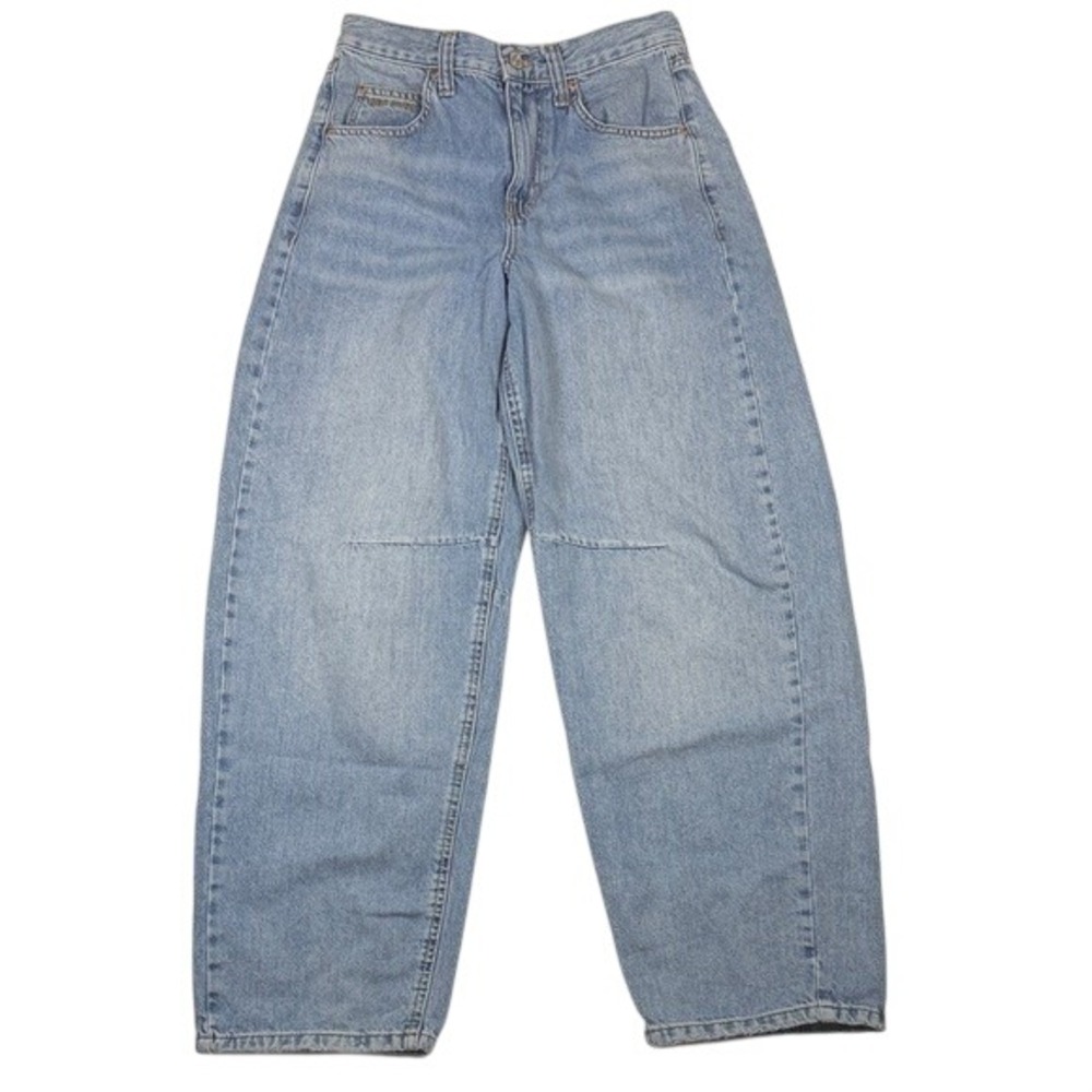 BDG Urban Outfitters Womens 27W Light Wash Baggy Wide Leg Cinch Back Jeans Blue